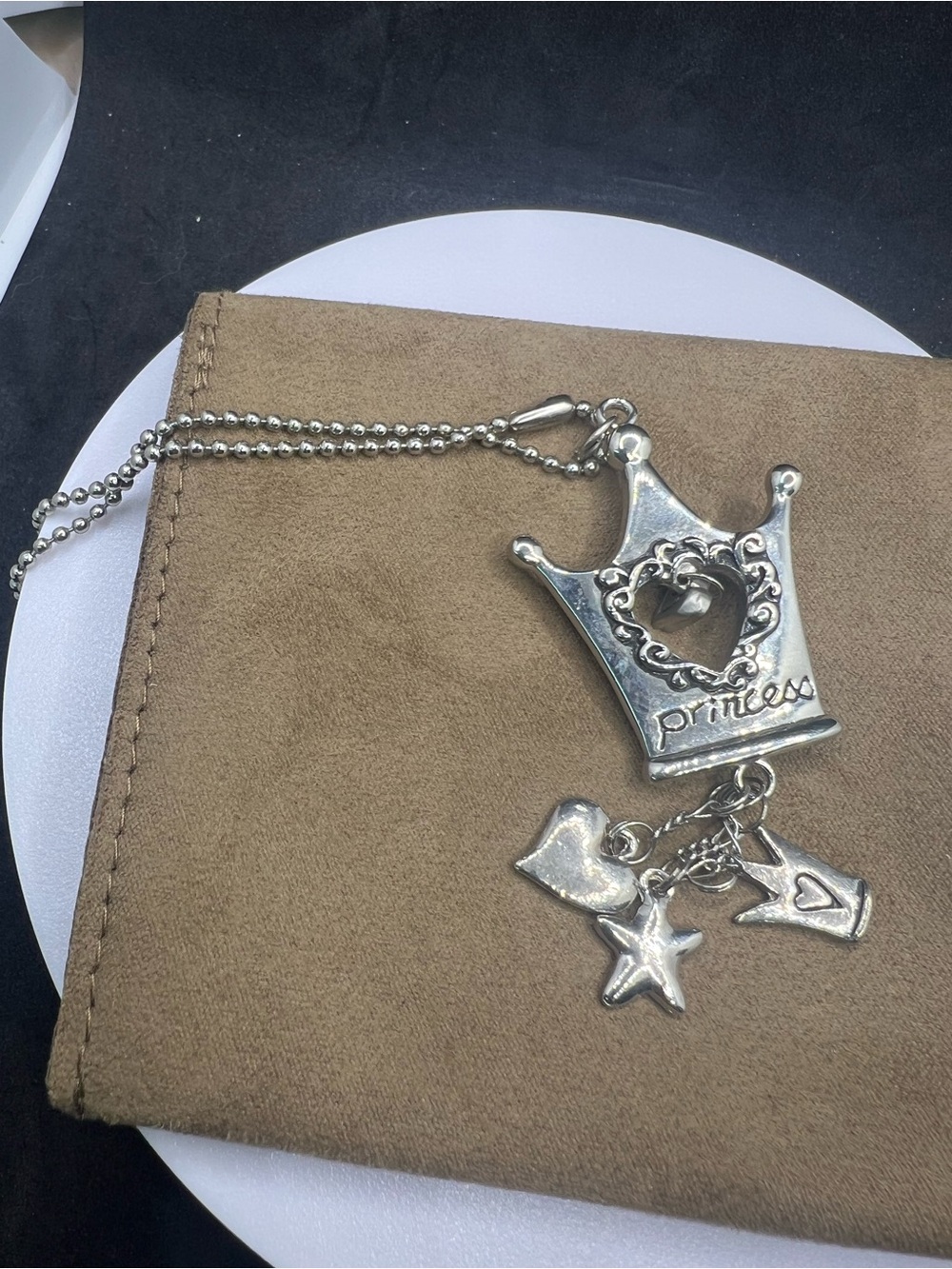 Silver-Tone 'Princess' Crown Charm - keychain or bag charm